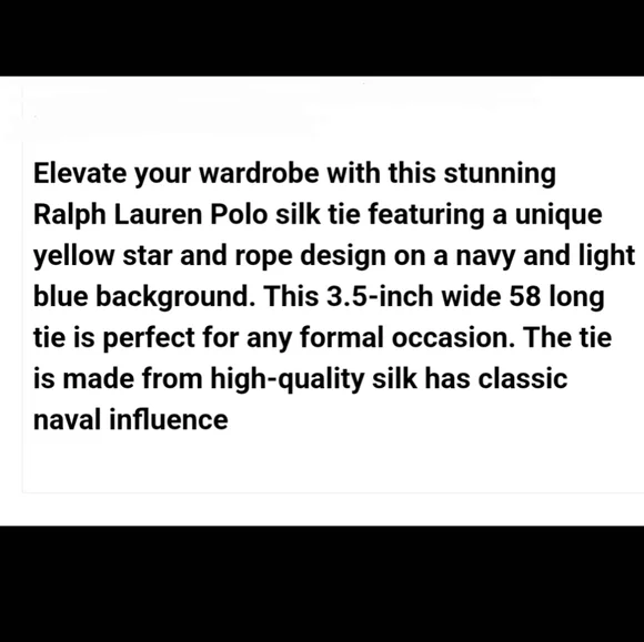 POLO Ralph Lauren navy+gold tie handmade silk nautical rope+stars neckwear - Picture 3 of 5